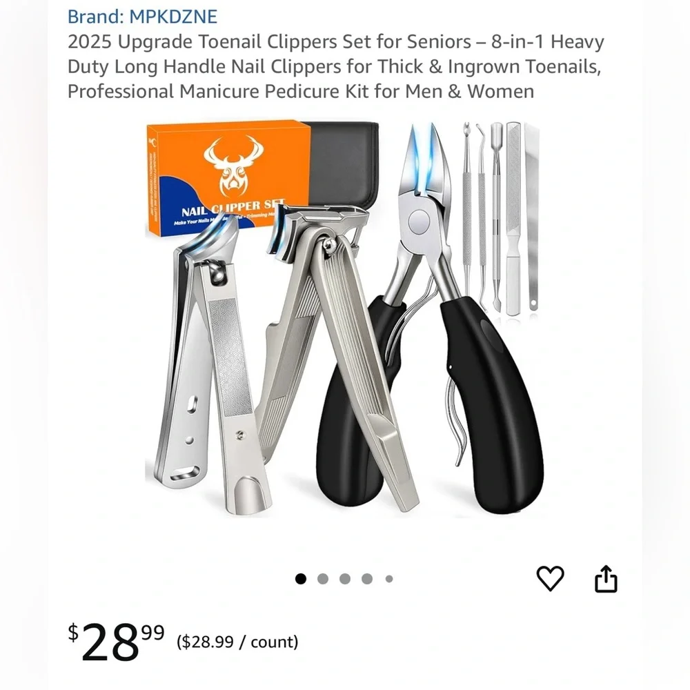 Nail Clipper Set with Black and Silver Tools- Retails $30 MADE in USA